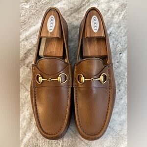 GUCCI 1953 Horsebit Leather Loafer Brown Sugar 12.5 US / 12  $1100 Jordaan Light